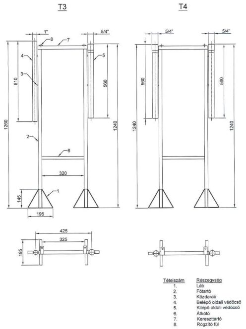 Előkerti mérős alépítmény T4