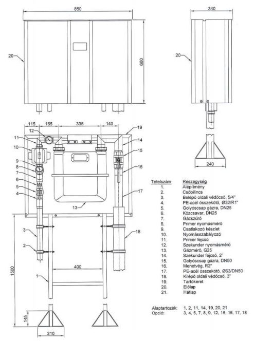 Előkerti szabályzó-mérőállomás T8 G25/PEØ63 - G2”