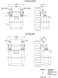 Fali mérős szerelősín T17 SZ G10/16 5/4”
